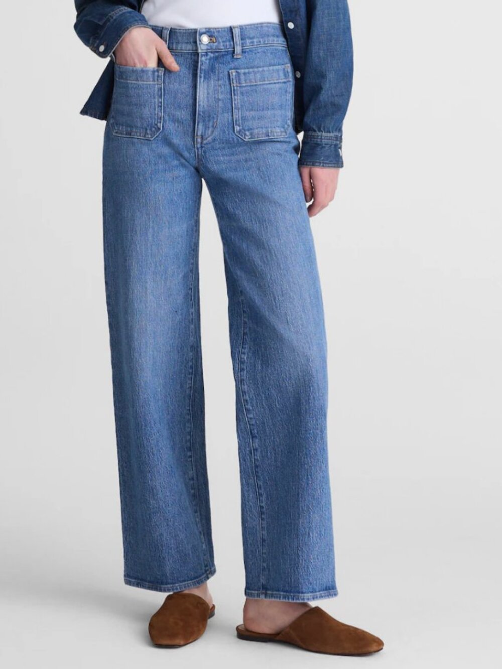 The Emmett Wide-Leg Full Length Jean: Patch Pocket Edition